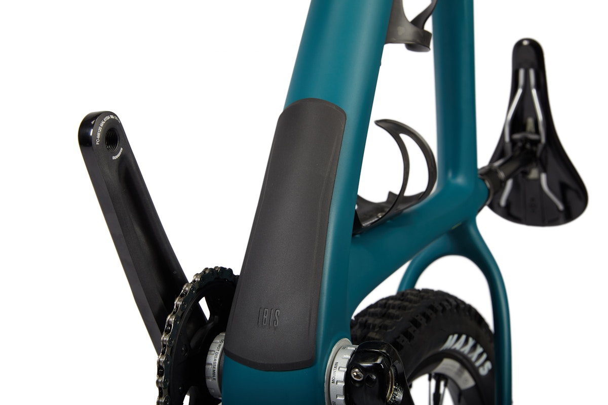 Ibis Cycles DV9 Electric Teal downtube protector detail